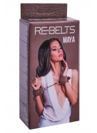 Коричневые кожаные наручники Maya - Rebelts - купить с доставкой во Владивостоке