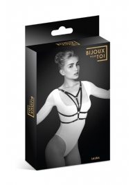 Черная упряжь на грудь Laura - Bijoux Pour Toi - купить с доставкой во Владивостоке