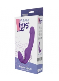 Фиолетовый безремневой вибрострапон DOUBLE DIPPER - Dream Toys - купить с доставкой #SOTBIT_REGIONS_UF_V_REGION_NAME#