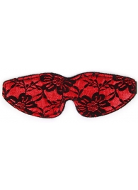 Красная маска на глаза с черным кружевом - Notabu - купить с доставкой во Владивостоке
