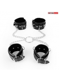 Комплект наручников и оков на металлических креплениях с кольцом - Notabu - купить с доставкой во Владивостоке