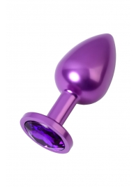 Фиолетовый анальный плаг с кристаллом фиолетового цвета - 8,2 см. - ToyFa - купить с доставкой во Владивостоке