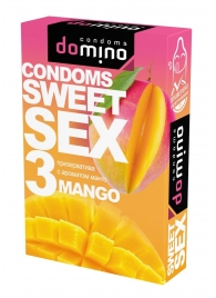 Презервативы для орального секса DOMINO Sweet Sex с ароматом манго - 3 шт. - Domino - купить с доставкой во Владивостоке