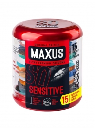 Ультратонкие презервативы в металлическом кейсе MAXUS Sensitive - 15 шт. - Maxus - купить с доставкой во Владивостоке