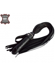 Черная плеть  Ковбой  с ручкой-фаллосом - 55 см. - Sitabella - купить с доставкой во Владивостоке