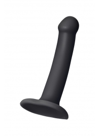 Черный фаллос на присоске Silicone Bendable Dildo S - 17 см. - Strap-on-me - купить с доставкой во Владивостоке