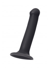 Черный фаллос на присоске Silicone Bendable Dildo M - 18 см. - Strap-on-me - купить с доставкой во Владивостоке