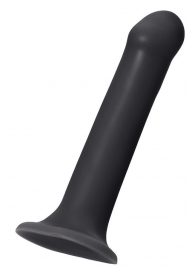 Черный фаллос на присоске Silicone Bendable Dildo L - 19 см. - Strap-on-me - купить с доставкой во Владивостоке