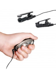 Черные электрические зажимы для сосков Shock Therapy Nipple Clamps - Pipedream - купить с доставкой во Владивостоке