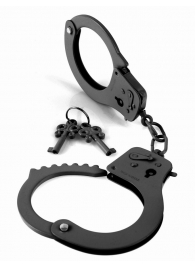 Черные металлические наручники - Pipedream - купить с доставкой во Владивостоке