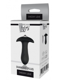 Черная анальная вибровтулка SINGLE SPEED DIAMOND PLUG - 9 см. - Dream Toys