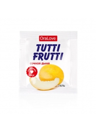 Пробник гель-смазки Tutti-frutti со вкусом сочной дыни - 4 гр. - Биоритм - купить с доставкой во Владивостоке