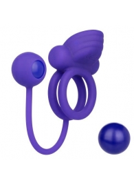 Фиолетовое эрекционное кольцо с утяжелителем Silicone Rechargeable Dual Rockin Rim Enhancer - California Exotic Novelties - во Владивостоке купить с доставкой