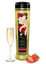 Массажное масло с ароматом клубники и шампанского Romance - 240 мл. - Shunga - купить с доставкой во Владивостоке
