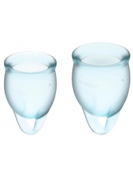 Набор голубых менструальных чаш Feel confident Menstrual Cup - Satisfyer - купить с доставкой во Владивостоке