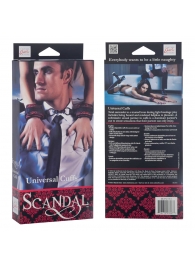 Атласные наручники Scandal Universal Cuffs с цепью - California Exotic Novelties - купить с доставкой во Владивостоке