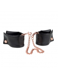 Черные мягкие наручники Entice French Cuffs с цепью - California Exotic Novelties - купить с доставкой во Владивостоке