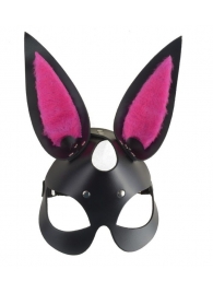 Черная маска  Зайка  с розовыми меховыми вставками - Sitabella - купить с доставкой во Владивостоке