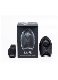 Темно-серый инновационный мужской осциллятор PULSE SOLO LUX с пультом ДУ - Hot Octopuss - во Владивостоке купить с доставкой