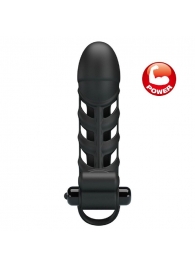 Черная насадка на пенис с вибропулей Penis Sleeve II - 18,8 см. - Baile - во Владивостоке купить с доставкой