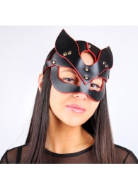 Черно-красная игровая маска с ушками - Notabu - купить с доставкой во Владивостоке