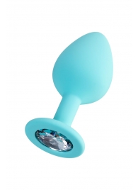 Мятная анальная втулка Brilliant с прозрачным кристаллом - 8 см. - ToyFa - купить с доставкой во Владивостоке