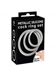 Набор из 3 эрекционных колец под металл Metallic Silicone Cock Ring Set - Orion - во Владивостоке купить с доставкой