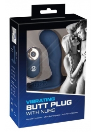 Синий вибростимулятор простаты Vibrating Butt Plug - 11,7 см. - Orion - во Владивостоке купить с доставкой