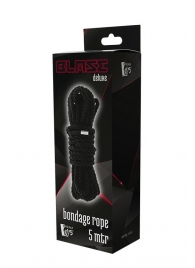 Черная веревка для шибари DELUXE BONDAGE ROPE - 5 м. - Dream Toys - купить с доставкой во Владивостоке