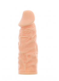 Телесная реалистичная насадка на пенис SUPER STRETCH EXTENDER 5.5INCH - 14 см. - Dream Toys - во Владивостоке купить с доставкой