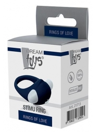 Гладкое синее эрекционное виброкольцо STIMU RING - Dream Toys - во Владивостоке купить с доставкой