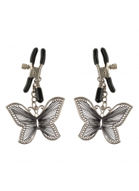 Зажимы на соски с бабочками Butterfly Nipple Clamps - Pipedream - купить с доставкой во Владивостоке