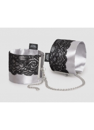 Сатиновые наручники с кружевом Play Nice - Fifty Shades of Grey - купить с доставкой во Владивостоке
