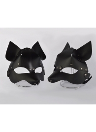 Черная кожаная маска  Лиса - Sitabella - купить с доставкой во Владивостоке