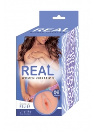 Телесный вибромастурбатор-вагина Real Women Vibration - Real - во Владивостоке купить с доставкой