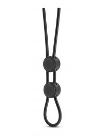 Черное двойное эрекционное лассо Silicone Double Loop Cock Ring - Blush Novelties - во Владивостоке купить с доставкой
