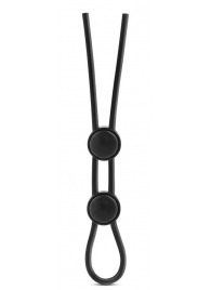 Черное двойное эрекционное лассо Silicone Double Loop Cock Ring - Blush Novelties - во Владивостоке купить с доставкой