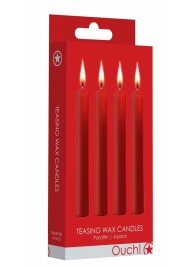 Набор из 4 красных восковых свечей Teasing Wax Candles - Shots Media BV - купить с доставкой во Владивостоке
