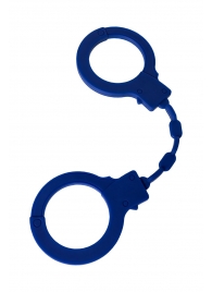 Синие силиконовые наручники  Штучки-дрючки - Штучки-дрючки - купить с доставкой во Владивостоке