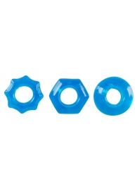 Набор из 3 голубых эрекционных колец Stretchy Cock Ring - Orion - во Владивостоке купить с доставкой