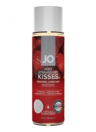 Лубрикант на водной основе с ароматом клубники JO Flavored Strawberry Kiss - 60 мл. - System JO - купить с доставкой во Владивостоке