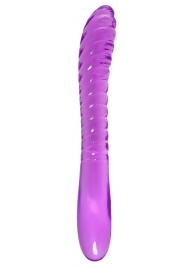 Фиолетовый двусторонний фаллоимитатор Frica - 23 см. - A-toys