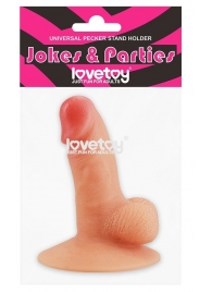 Телесный пенис-сувенир Universal Pecker Stand Holder - Lovetoy - купить с доставкой во Владивостоке