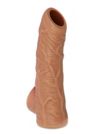 Телесная открытая насадка-реалистик с подхватом мошонки Nude Sleeve L - 14 см. - KOKOS - во Владивостоке купить с доставкой