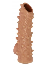 Телесная насадка с шипами и открытой головкой Nude Sleeve M - 12 см. - KOKOS - во Владивостоке купить с доставкой