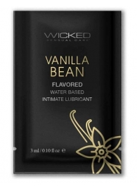 Лубрикант на водной основе с ароматом ванильных бобов Wicked Aqua Vanilla Bean - 3 мл. - Wicked - купить с доставкой во Владивостоке