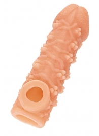 Телесная закрытая насадка с пучками шишечек Cock Sleeve Size M - 15,6 см. - KOKOS - во Владивостоке купить с доставкой