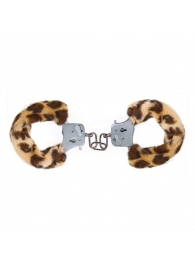 Наручники с леопардовым мехом Furry Fun Cuffs Leopard - Toy Joy - купить с доставкой во Владивостоке