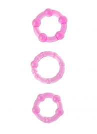 Набор из 3 стимулирующих эрекционных колец розового цвета - Toyfa Basic - во Владивостоке купить с доставкой