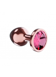 Пробка цвета розового золота с малиновым кристаллом Diamond Ruby Shine S - 7,2 см. - Lola Games - купить с доставкой во Владивостоке